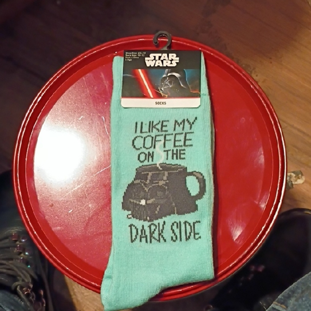Star Wars Teal Socks with Darth Vader Design